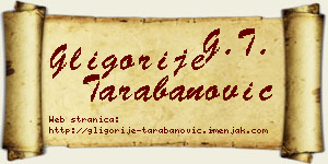 Gligorije Tarabanović vizit kartica